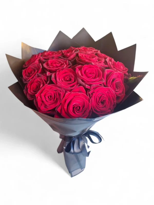 Luna Rouge red roses bouquet by RosaBella Flowers – view 2