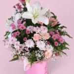 Blush Symphony pink flower box by RosaBella Flowers
