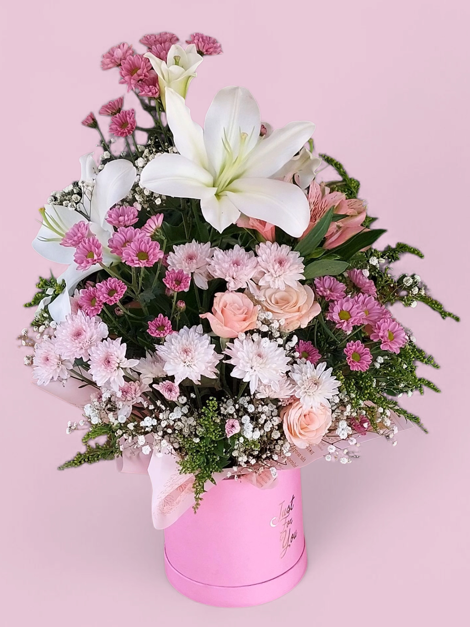 Blush Symphony Blush Symphony pink flower box by RosaBella Flowers