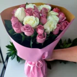 Rosé Embrace pink and cream roses by RosaBella Flowers