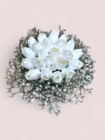 Snow Petals white tulips and baby's breath by RosaBella Flowers – view 2