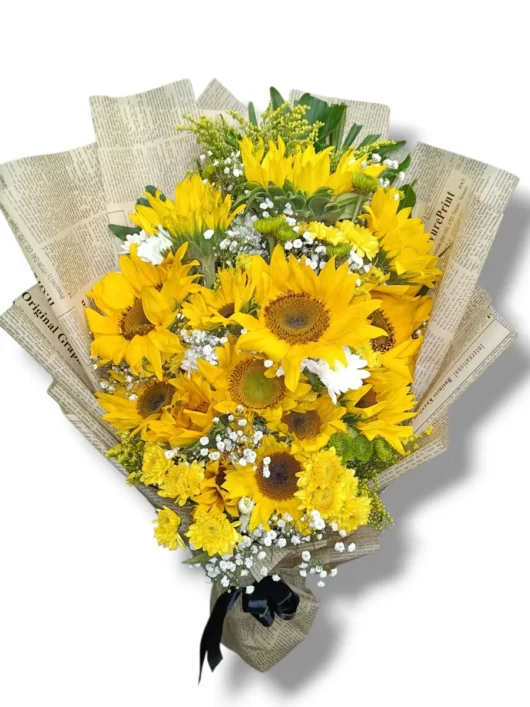 Amber Glow sunflower bouquet by RosaBella Flowers