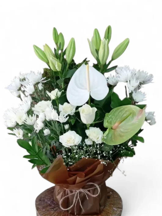Arctic Bloom white lily arrangement by RosaBella Flowers