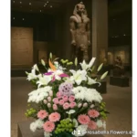 Harmony Tribute white lilies arrangement – condolence flowers by RosaBella
