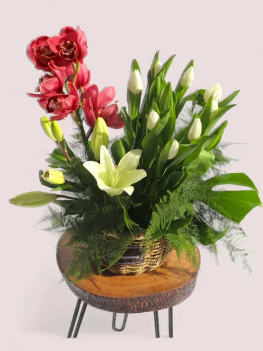 Imperial Garden orchid arrangement by RosaBella Flowers