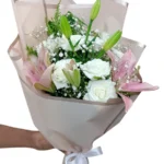 Ivory Essence white roses bouquet by RosaBella Flowers