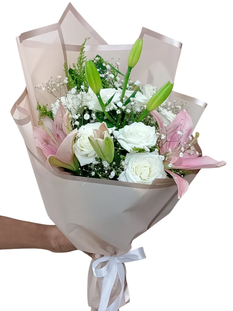 Ivory Essence – White Roses Bouquet Ivory Essence white roses bouquet by RosaBella Flowers