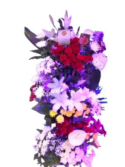Majestic Bloom flower stand for opening by RosaBella Flowers