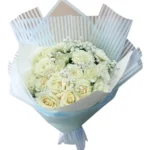 Moonlight Roses white roses bouquet by RosaBella Flowers