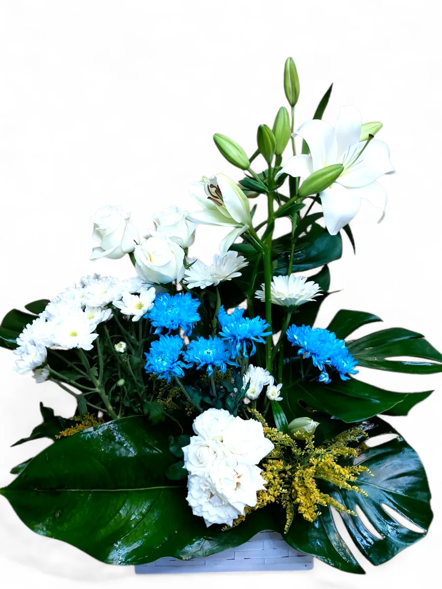 Ocean Harmony – Blue And White Flower Arrangement Ocean Harmony blue and white flower arrangement by RosaBella Flowers