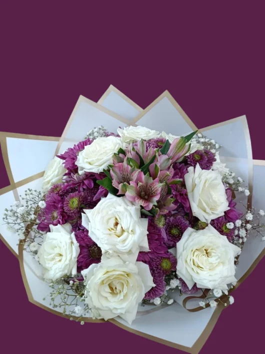 Royal Orchid purple flower bouquet by RosaBella Flowers