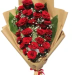 Scarlet Elegance long red roses bouquet by RosaBella Flowers