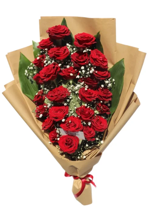 Scarlet Elegance long red roses bouquet by RosaBella Flowers